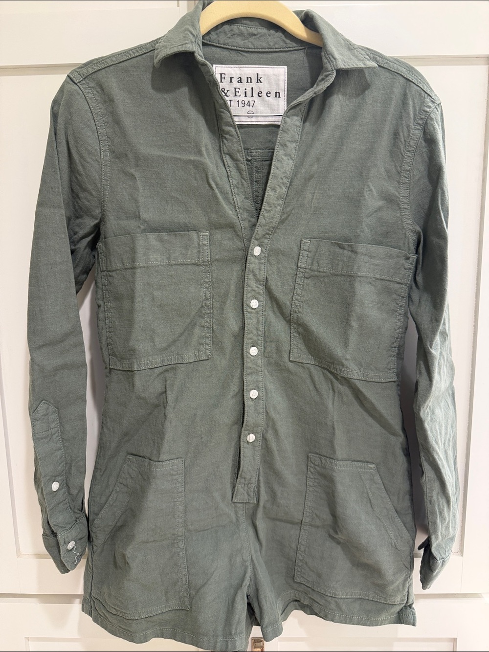 Frank & Eileen Ireland Long Sleeve Playsuit in Sage
